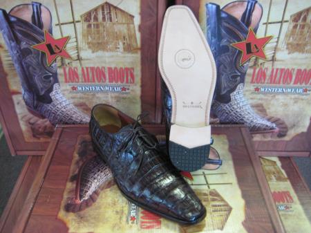 Brown Dress Shoe Genuine Authentic brown color shade cai ~ Alligator skin Crocodile ~ Alligator skin Belly Dress Shoe 