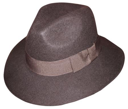 New 100% Wool Fabric Fedora Trilby Mobster suit Mens Dress Hats brown color shade 