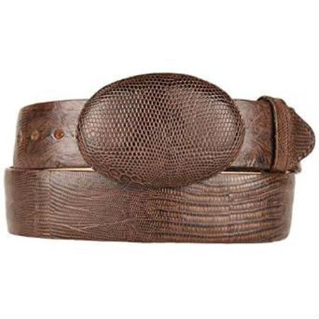 brown color shade Original Lizard Teju Skin Western Style Hand Crafted Belt 
