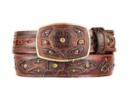  Original brown color shade Lizard Teju Skin Fashion Western Belt