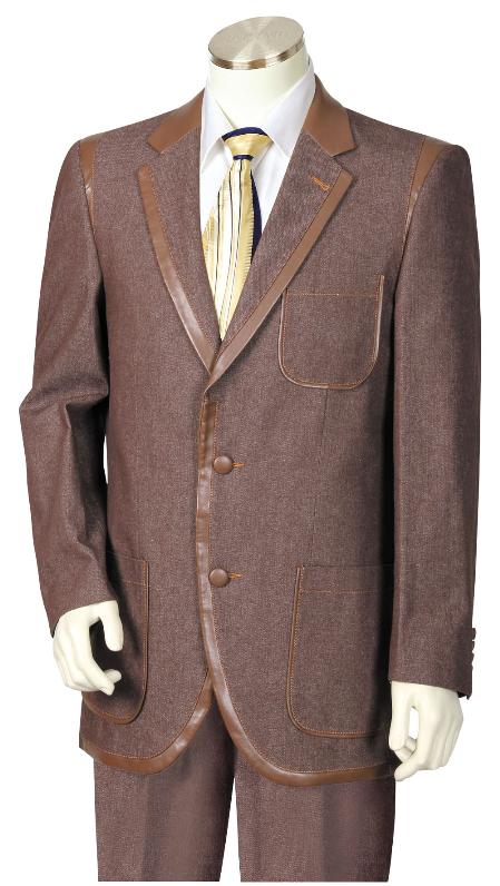 brown color shade Three Button 1940s men's Suits Style