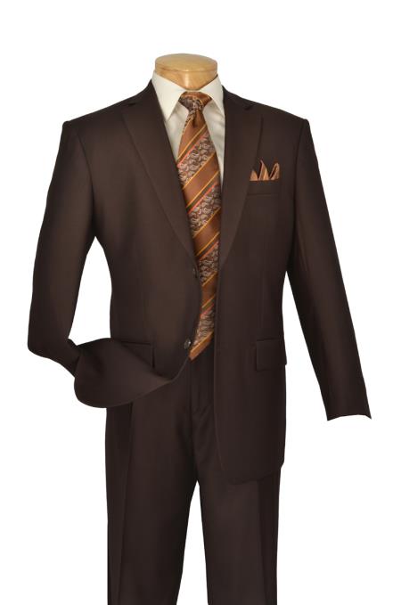 brown color shade 2 Button Style Big And Tall men's Suits for Online 2 Piece Italian Cut 