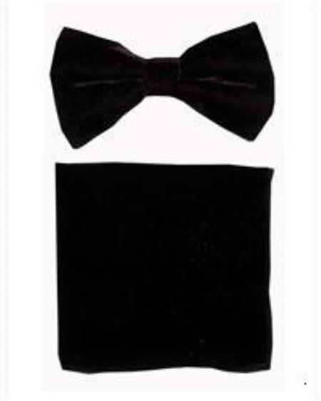 Velvet Bowtie with Hanky brown color shade 