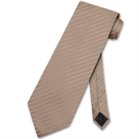 Mocha Light brown color shade Striped Vertical Stripes Neck Tie 