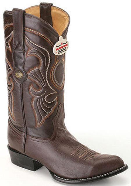 Goat Leatherp brown color shade Authentic Los altos Cowboy Boots Western Rider Style 