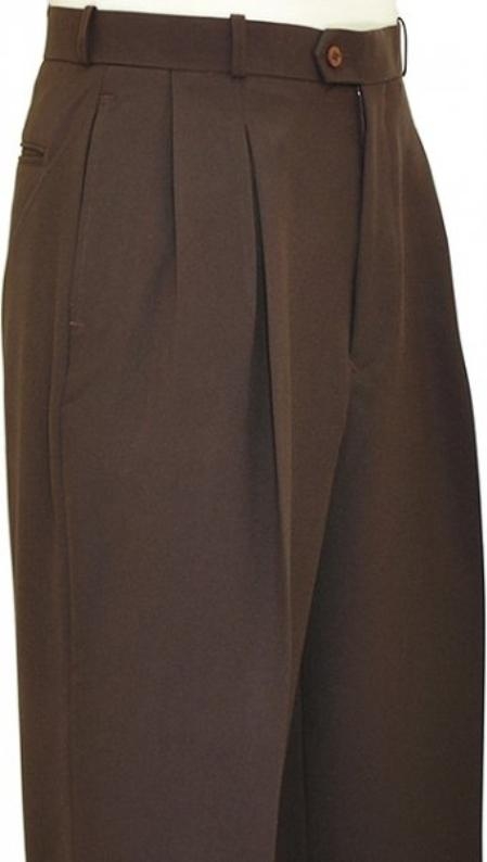 Mens Pleated Dress Pants Chocolate brown color shade Wide Leg Slacks Pleated Slacks baggy dress 1920s 40s Fashion Clothing Look !  trousers
