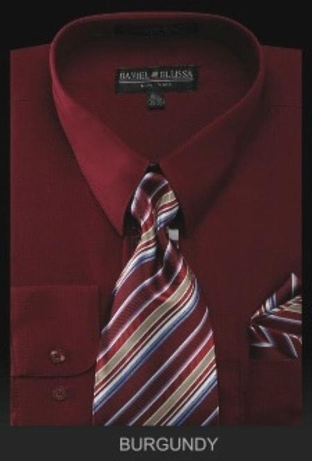 Affordable Clearance Cheap Mens Dress Shirt Sale Online Trendy - Dress Shirt - PREMIUM TIE - Burgundy ~ Maroon ~ Wine Color 