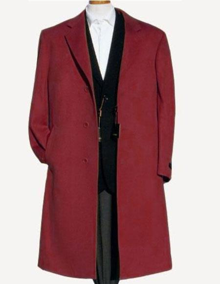 Men's BurgundySoft Finest Grade Of Cashmere & Wool Overcoat