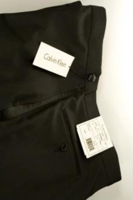 Jensen Designer Online Sale Wool Fabric Slim Fitted Liquid Jet Black Tuxedo Pants 