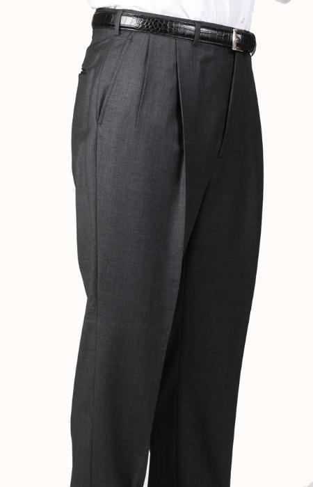 65% Polyester Dark Grey Masculine color Somerset Double-Pleated Slacks Slaks / Dress Pants Trouser Wool