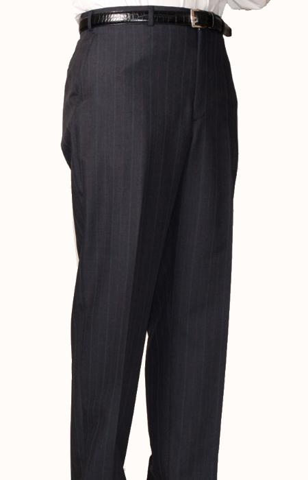Dark Grey Masculine color Blue Bond Flat Front Trouser Wool