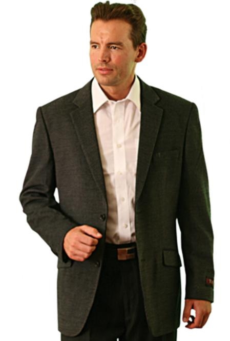 Wool Fabric Two Button Blazer Online Sale Dark Grey Masculine color 