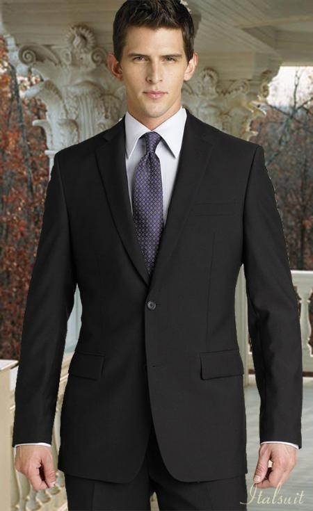 Dark Grey Masculine color 2 Button Style Superior Fabric 150's 2pc Wool Fabric Suit with Hand Pick Stitching on Lapel 