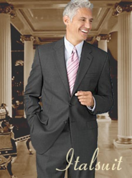Dark Grey Masculine color 2 Button Style Wool Fabric 2pc Suit Superior Fabric 150's with Hand Pick Stitching on Lapel 