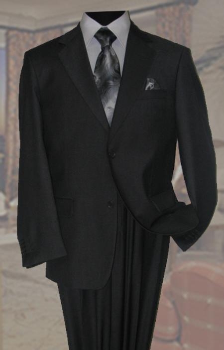 Dark Grey Masculine color Wool Fabric Suit 2 Button Style 2pc Superior Fabric 150's With Hand Pick Stitching on Lapel 