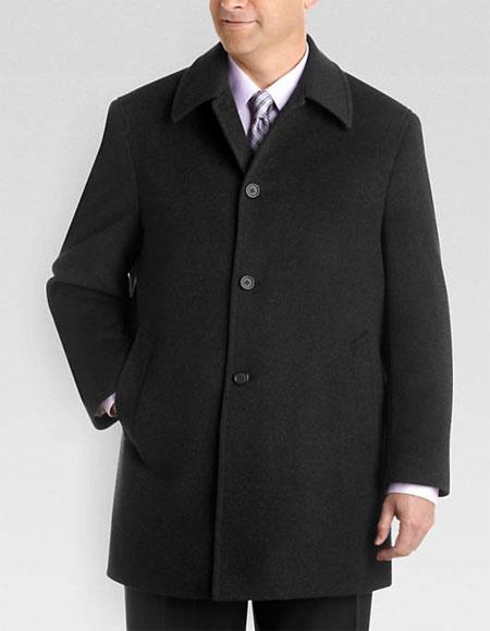 Men's Single Breasted Fully Lined Charcoal Gray Wool Classic Fit Jacket
