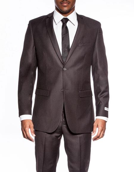  Extra Slim Fit Suit mens Chocolate Brown extra slim fit wedding prom skinny suit 