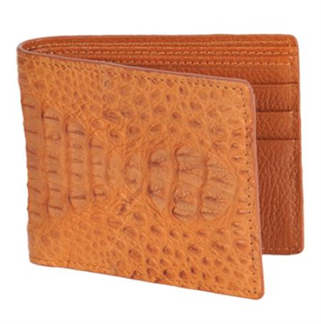 Wallet ~ billetera ~ CARTERAS Cognac Genuine Crocodile Card Holder Wallet 