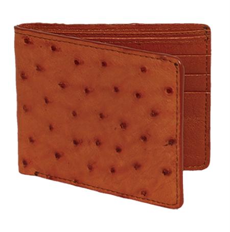 Wallet ~ billetera ~ CARTERAS Cognac Genuine Ostrich Card Holder Wallet 