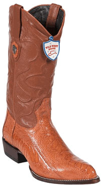 Wild West Cognac Ostrich Leg Cowboy Boots 