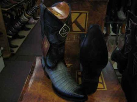 King Exotic Gray Snip Toe Genuine Crocodile Skin Western Cowboy Boot EE+