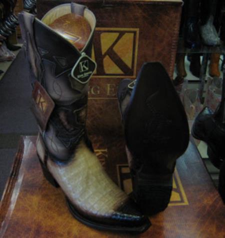 King Exotic Boots Genuine Crocodile Snip Toe Western Cowboy Tan khaki Color Oryx Boot 