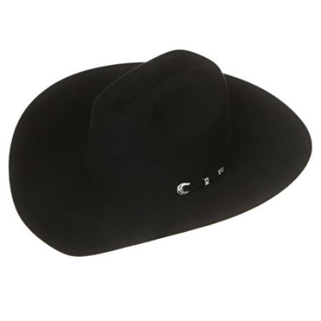 Elite Liquid Jet Black Felt Cowboy Hats 