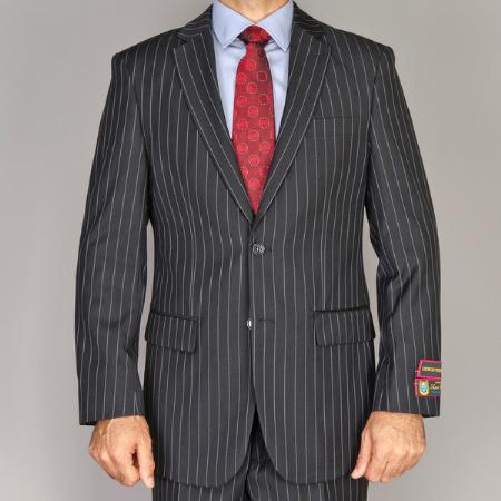 Scarlet Pant Suit - Charcoal Pinstripe Wool
