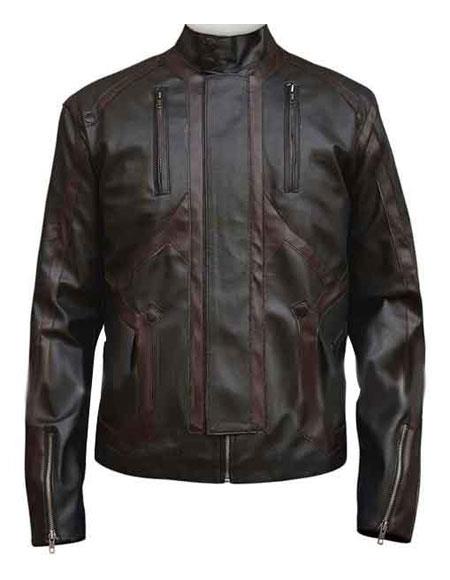  Men's Bucky Barnes Dark Brown Zipper Cuffs Jacket