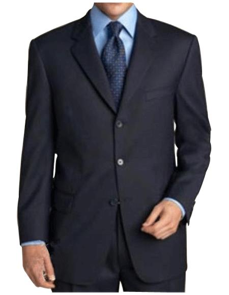 $795 #Zlk4 I Deal Navy Blue Shade Suit features classic three button 100% sophisticated Wool Fabric 