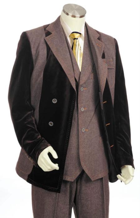 Double Breasted Fashion Denim Cotton Fabric Trimmed Two Tone Blazer Online Sale/Suit/Tuxedo Liquid Jet Black