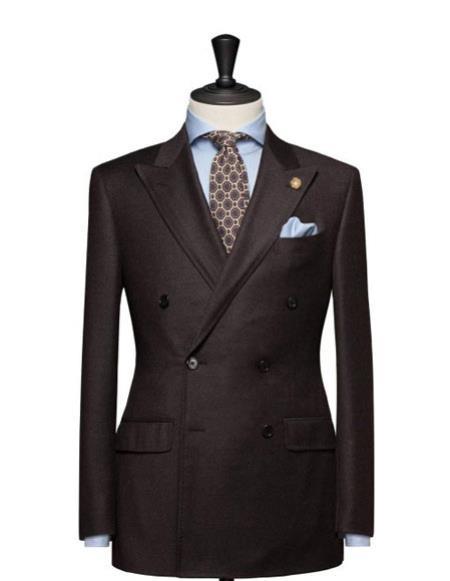  men's high fashion Double Breasted Brown blazer