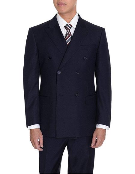 Giorgio Fiorelli Suit Giorgio Fiorelli Men's Navy 2-Piece Double Breasted Modern Fit Peak Lapel Suit