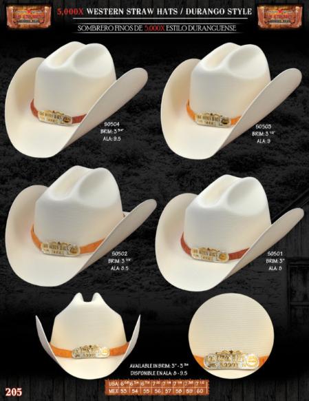 5,000x Durango Style Western Cowboy Straw Hat 