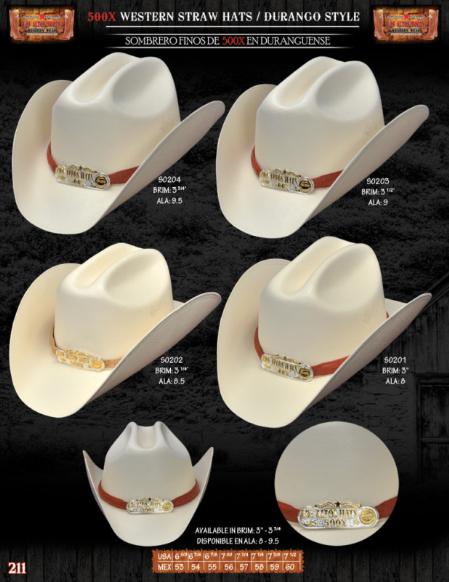 500x Durango Style Western Cowboy Straw Hats 