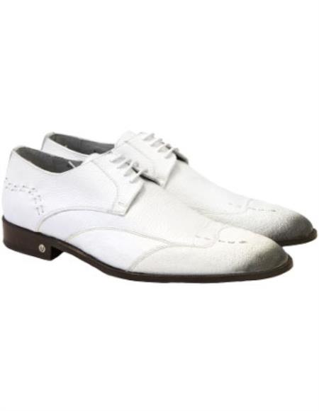  Men's Vestigium Genuine Catshark Derby Faded White Shoes
