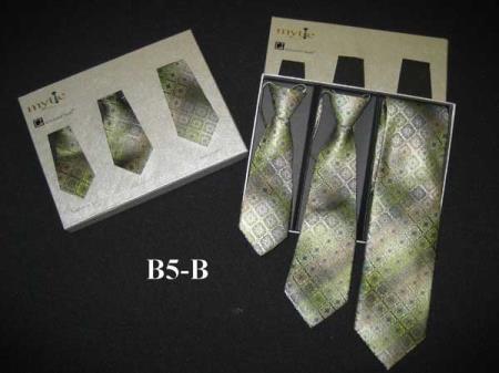  Mytie Gray Stain Resistant Father And Sons Matching Ties Set