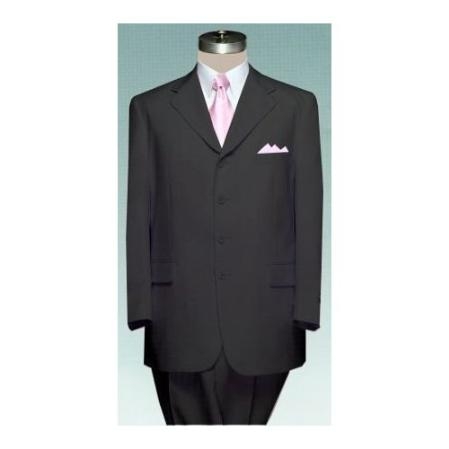 four buttons 4 (four) button Single breasted Liquid Jet Black Double Pleated Slacks Fully Lined Suit 