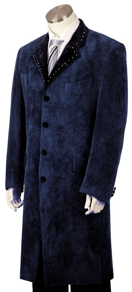 Fashionable 4 Button Style Navy Long Long length Zoot Suit For sale ~ Pachuco men's Suit Perfect for Wedding