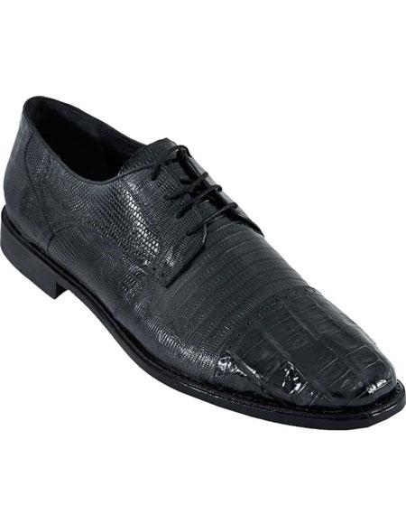  Men's Genuine Crocodile Belly And Teju Lizard Oxfords Style Los Altos Boots Shoes Black