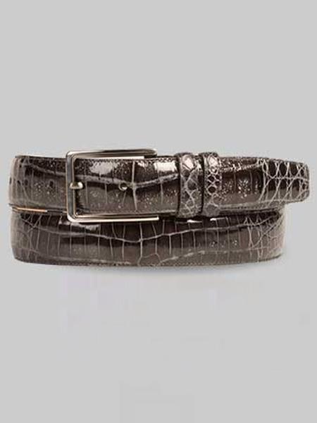  Mezlan Brand Men's Genuine Crocodile Grey Skin Belt