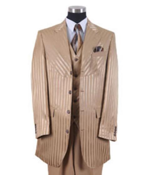  Gold Unique Shiny Flashy Fashion Prom Stripe Urban attire Fashion Suit Perfect For Prom Clothe - Prom Outfits For Guys