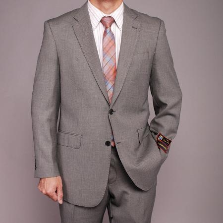 Gray Birdseye 2-button Suit 