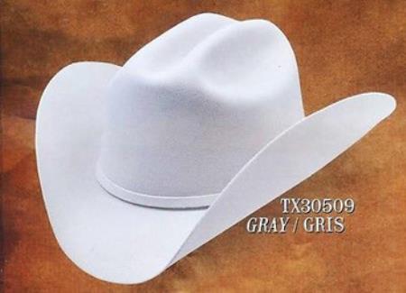 Cowboy Western Hat 4X Felt Hats Gray Wool