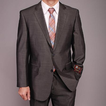 Dark Gray Shiny Flashy 2-button Suit 