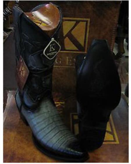 King Exotic Boots Gray Snip Toe Genuine Crocodile Western Cowboy Boot 
