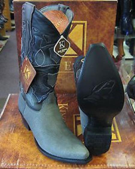 King Exotic Boots Gray Snip Toe Genuine Shark Western Cowboy Boot 