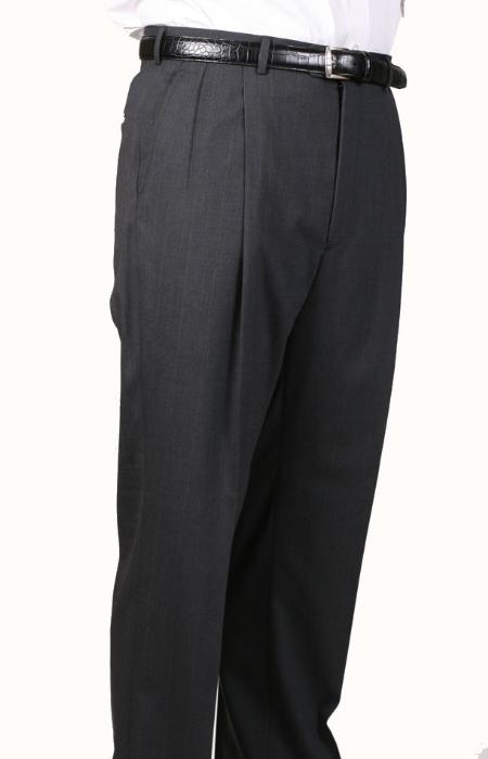 99% Worsted Wool Fabric Gray, Parker, Pleated Slacks Pants Lined Trousers 