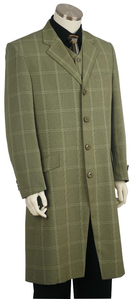 Fashion Long length Zoot Suit For sale ~ Pachuco men's Suit Perfect for Wedding for Men Green 