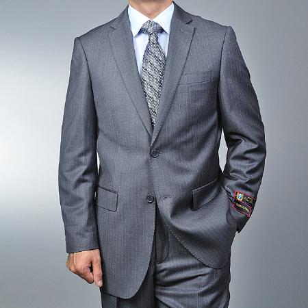 Grey Pinstripe 2-button Suit 
